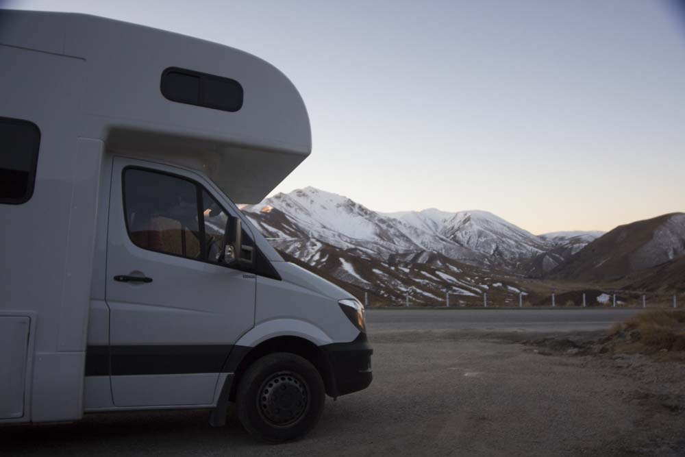 En camping-car en Nouvelle-Zélande