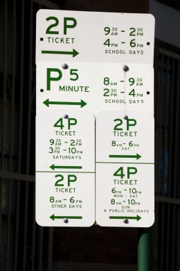 Panneau de parking en Australie