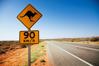 Panneau de signalisation en Australie